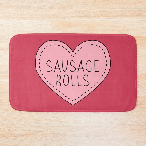Item preview, Sausage Rolls Cute Pink Heart Stitches designed and sold by cashewdays.