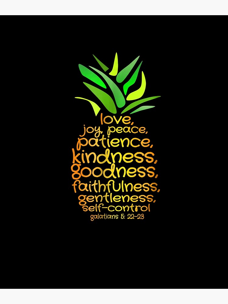"Pineapple Shirt Bible Fruit Of The Spirit Love Joy Peace Tee" Poster