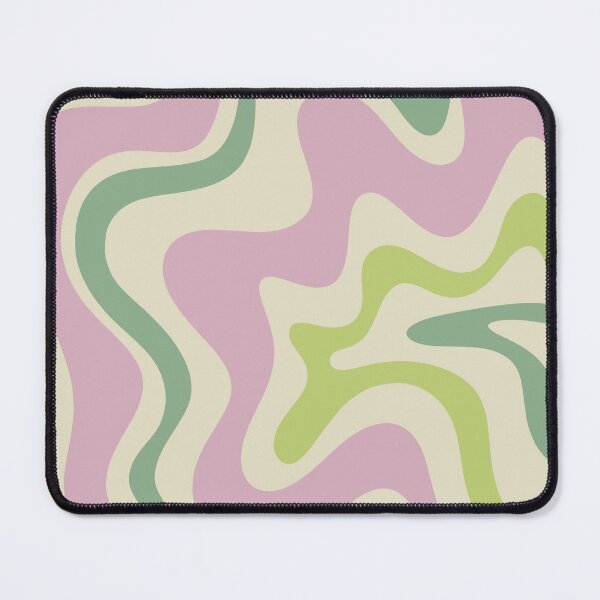 Item preview, Retro Liquid Swirl Abstract Pattern in Soft Pastel Lavender Pink Lime Green Cream designed and sold by kierkegaard.