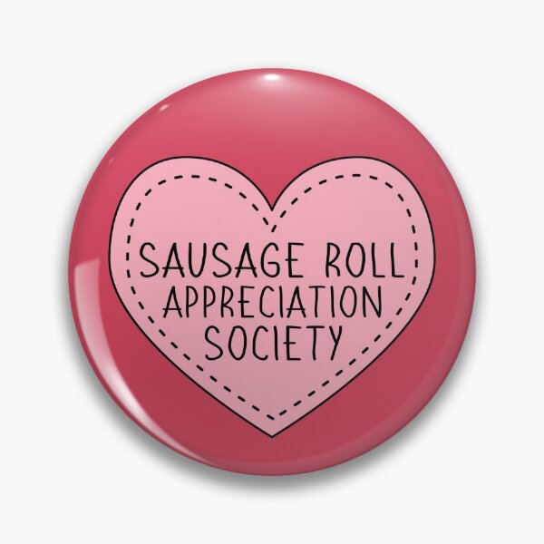 Item preview, Sausage Roll Appreciation Society Cute Pink Heart Stitches designed and sold by cashewdays.
