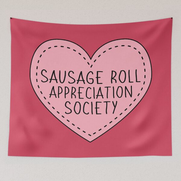 Item preview, Sausage Roll Appreciation Society Cute Pink Heart Stitches designed and sold by cashewdays.