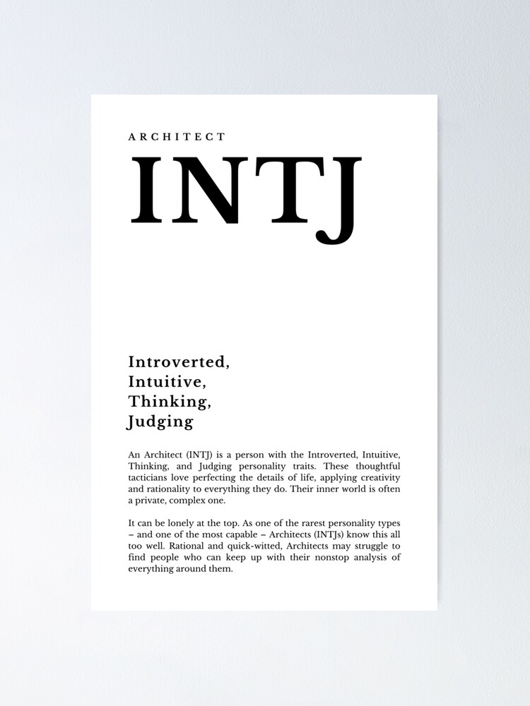 Intj Mbti Poster By Verticalley Redbubble