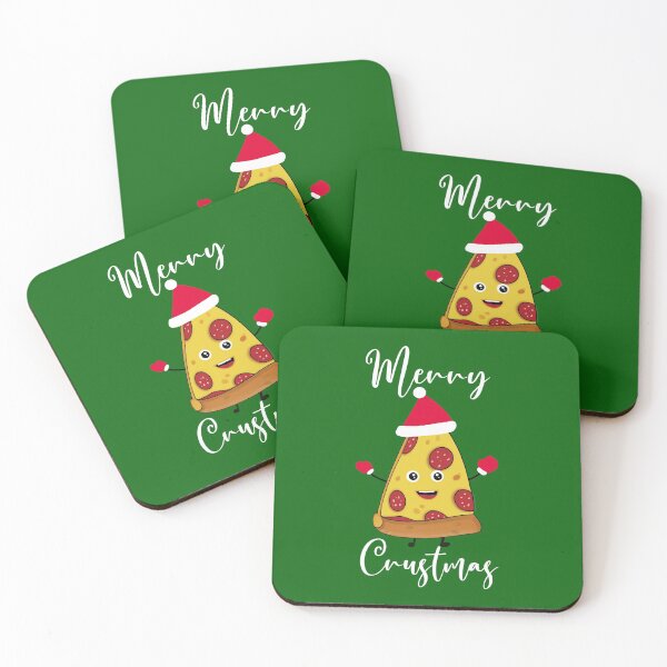 Item preview, Merry crustmas funny pizza Christmas design. designed and sold by Tanuja  Sharma.