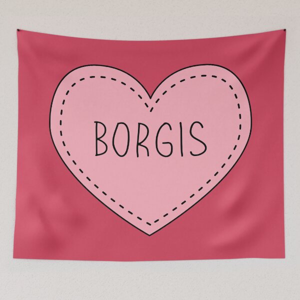 Item preview, Borgis Dog Cute Pink Heart Stitches designed and sold by cashewdays.