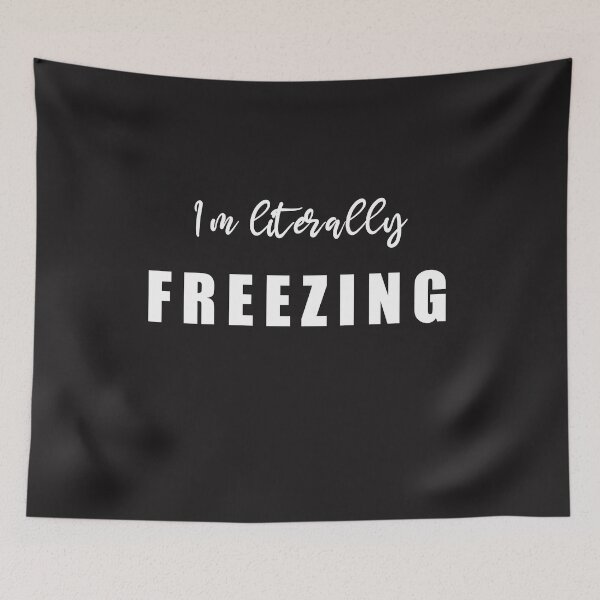 Item preview, I m literally freezing winter season or sweater season design. designed and sold by Tanuja  Sharma.