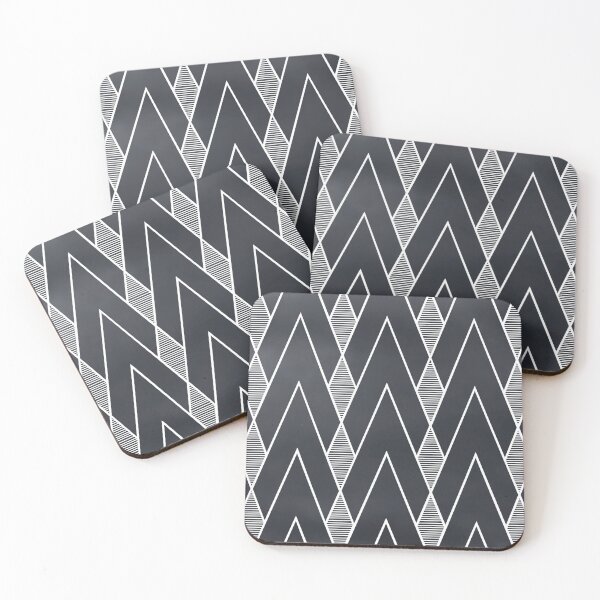 Item preview, White Art Deco pattern with gray shaded background  designed and sold by MLD112.
