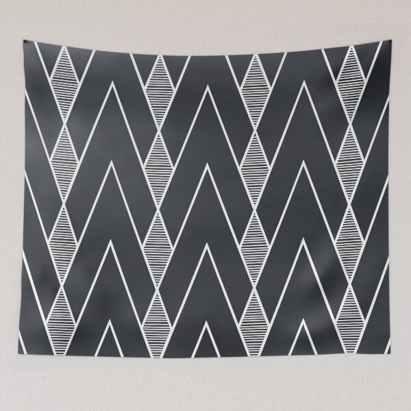 Item preview, White Art Deco pattern with gray shaded background  designed and sold by MLD112.