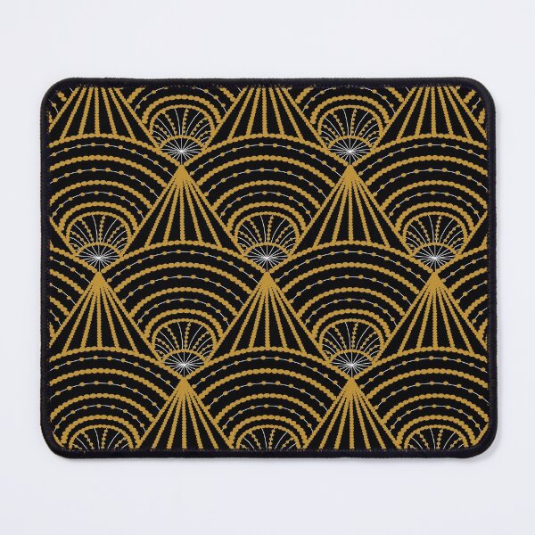 Item preview, Gold and white art deco pattern with black background  designed and sold by MLD112.
