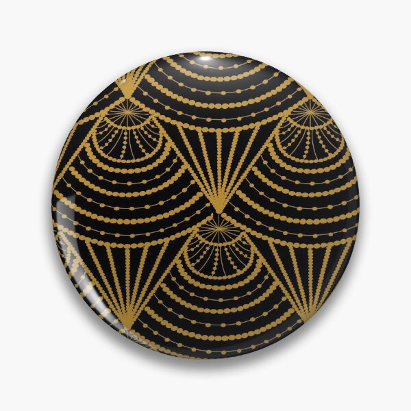 Item preview, Gold art deco pattern with black background  designed and sold by MLD112.