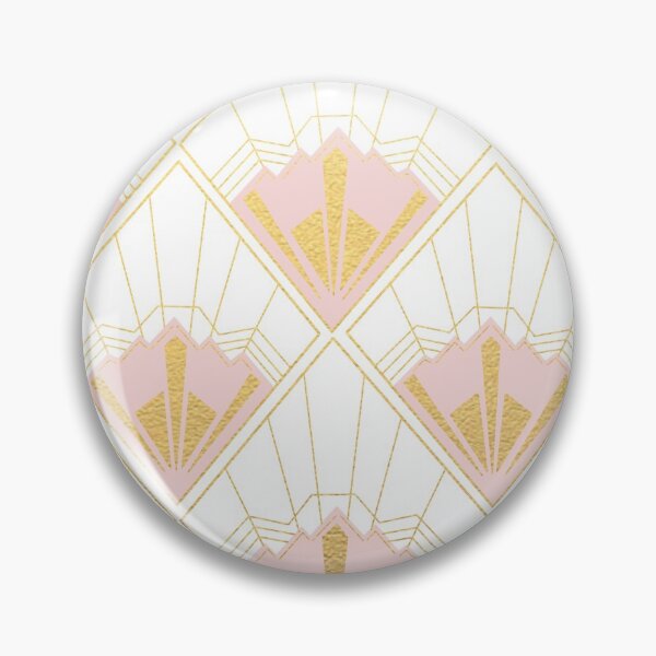 Aperçu de l'œuvre Motif art déco or et rose avec fond blanc créée et vendue par MLD112.
