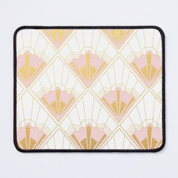 Aperçu de l'œuvre Motif art déco or et rose avec fond blanc créée et vendue par MLD112.