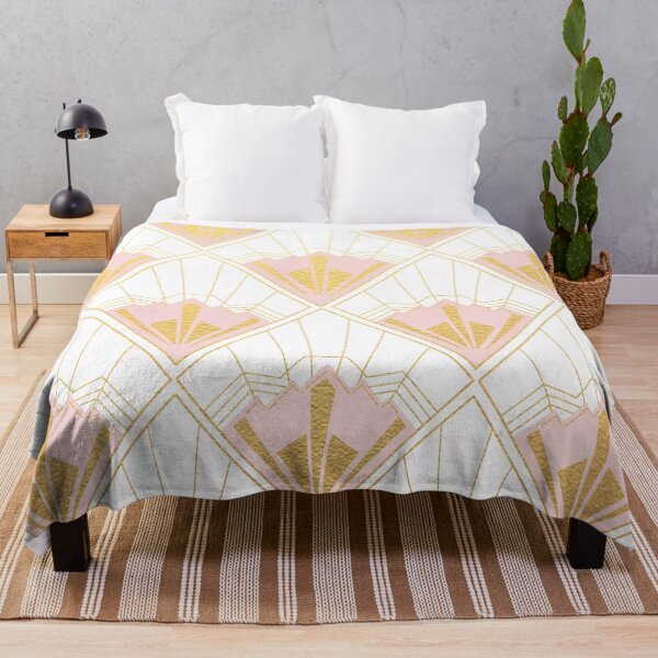 Item preview, Gold and pink art deco pattern with white background designed and sold by MLD112.