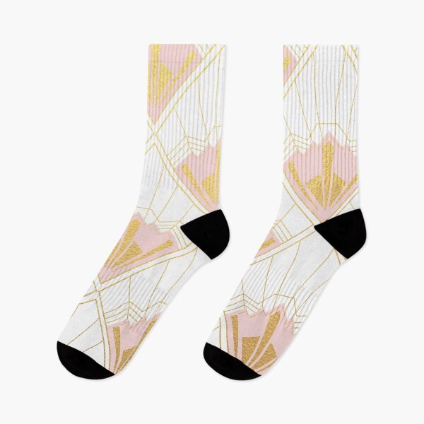 Item preview, Gold and pink art deco pattern with white background  designed and sold by MLD112.