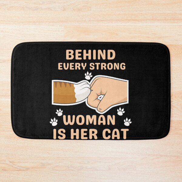 Item preview, Behind Every Strong Woman Is Her Cat designed and sold by Buzzbazaar.