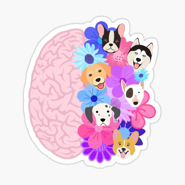 Vista previa del artículo con la obra «Perros en el cerebro», diseñado y vendido por Empathy is Badass.