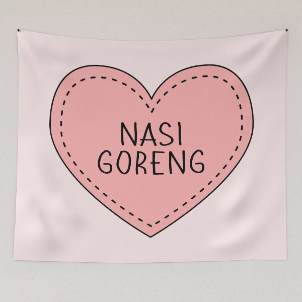 Item preview, Nasi Goreng Indonesian Fried Rice Cute Pink Heart designed and sold by cashewdays.