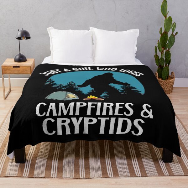 Item preview, Just A Girl Who Loves Campfires and Cryptids Sasquatch designed and sold by DPlumDesign.