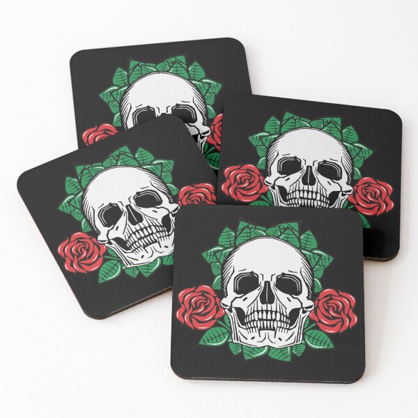 Item preview, Pirate Skull with Roses Wreath Garland designed and sold by MOP-tees.