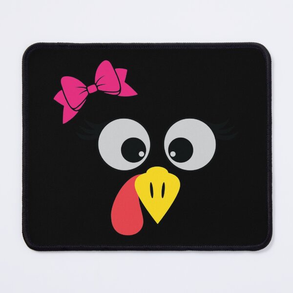 Item preview, Turkey Face Girl Pink Bow Thanksgiving designed and sold by LAXIR.