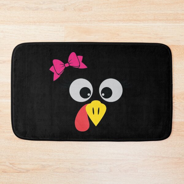 Item preview, Turkey Face Girl Pink Bow Thanksgiving designed and sold by LAXIR.