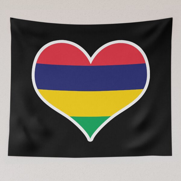 Item preview, Mauritius Flag Heart designed and sold by PKHalford.
