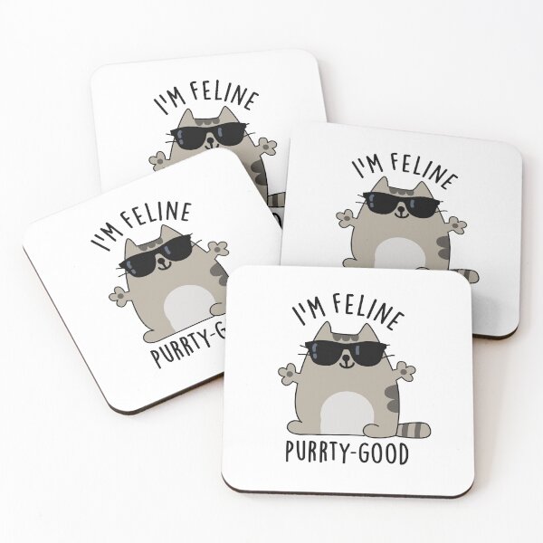 Item preview, I'm Feline Purr-ty Good Funny Cat Puns  designed and sold by punnybone.