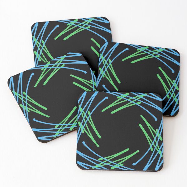 Item preview, Blue Green Hand Drawn Zig Zag Square Abstract designed and sold by that5280lady.