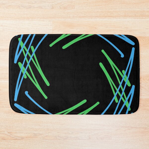 Item preview, Blue Green Hand Drawn Zig Zag Square Abstract designed and sold by that5280lady.