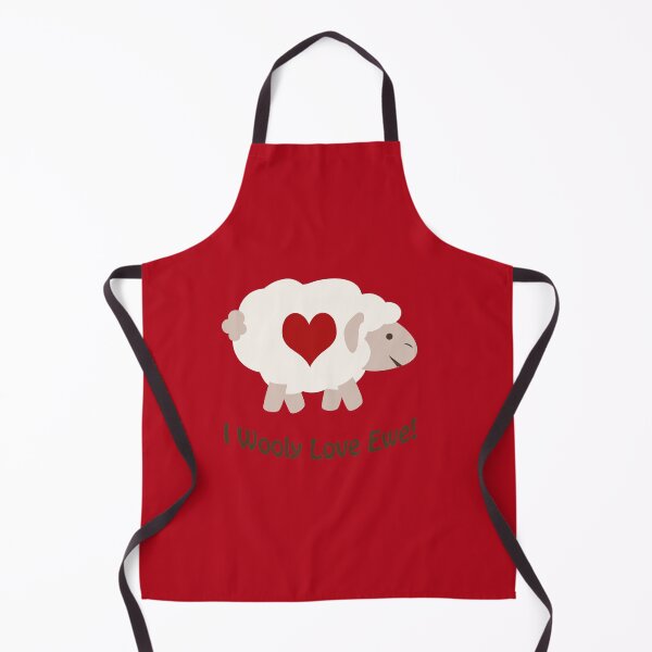 Item preview, I Wooly Love Ewe Cute Cartoon Sheep and funny pun designed and sold by Hedgie Designs.