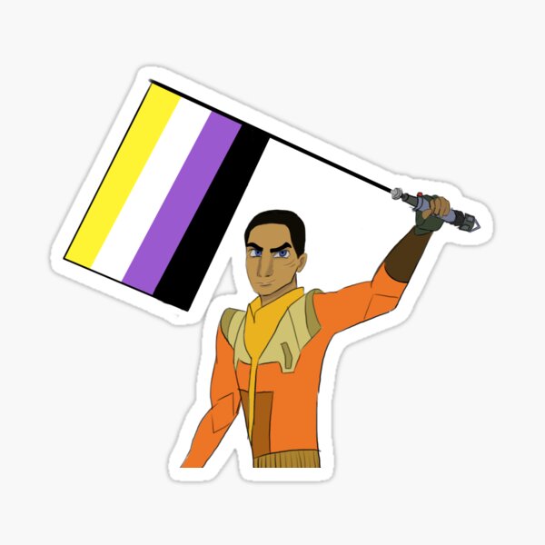 Vista previa del artículo con la obra «orgullo no binario de ezra bridger», diseñado y vendido por sharkeila.