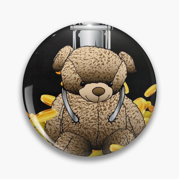 Item preview, teddy bear falling in gold coins designed and sold by cat poe.