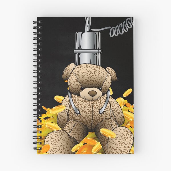 Item preview, teddy bear falling in gold coins designed and sold by cat poe.