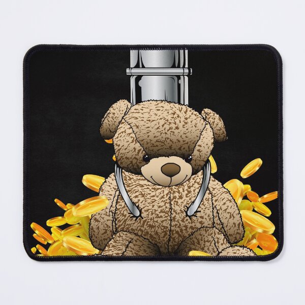 Item preview, teddy bear falling in gold coins designed and sold by cat poe.