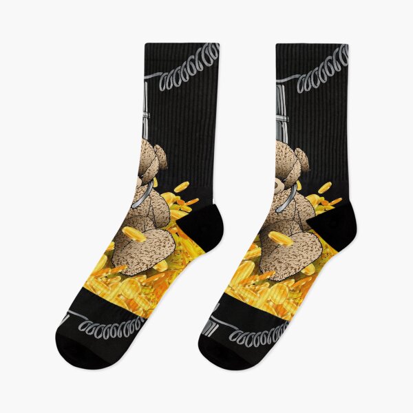 Item preview, teddy bear falling in gold coins designed and sold by cat poe.