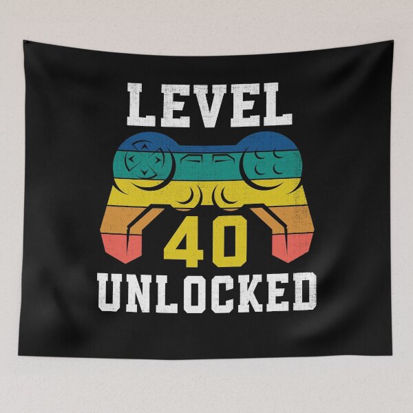 Item preview, Level 40 Unlocked, 40th Gamer Birthday Distressed designed and sold by Fabvity.