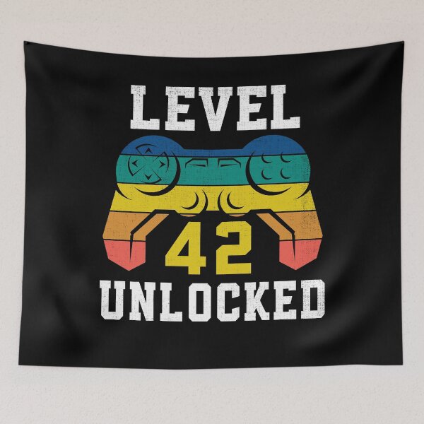 Item preview, Level 42 Unlocked, 42nd Gamer Birthday Distressed designed and sold by Fabvity.