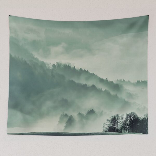 Item preview, Misty Winter Pine Forest Landscape designed and sold by Simi2020.