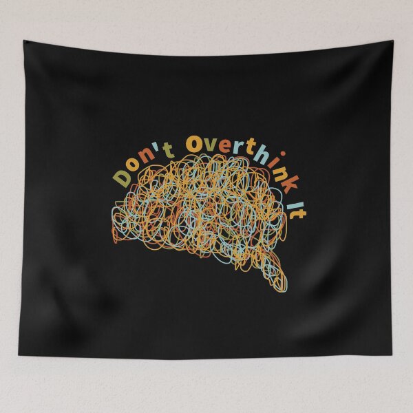 Item preview, Don't Overthink It Scribble Brain ADHD Neurodivergent designed and sold by Dolphin Graphic.