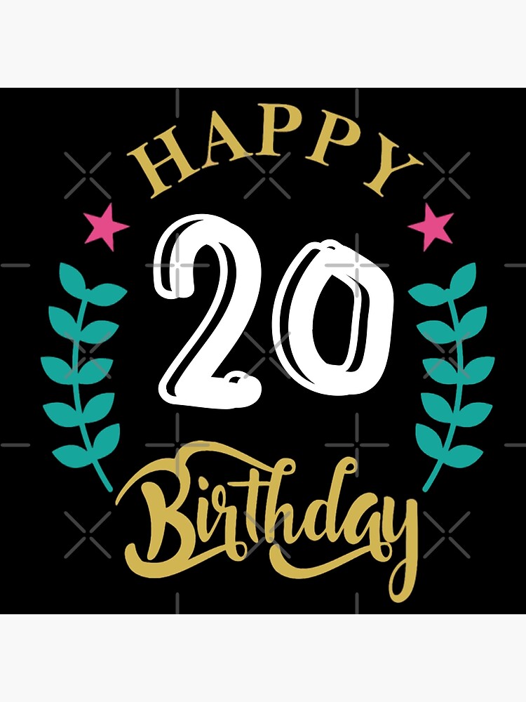 happy-20-birthday-birthday-wishes-greeting-poster-for-sale-by