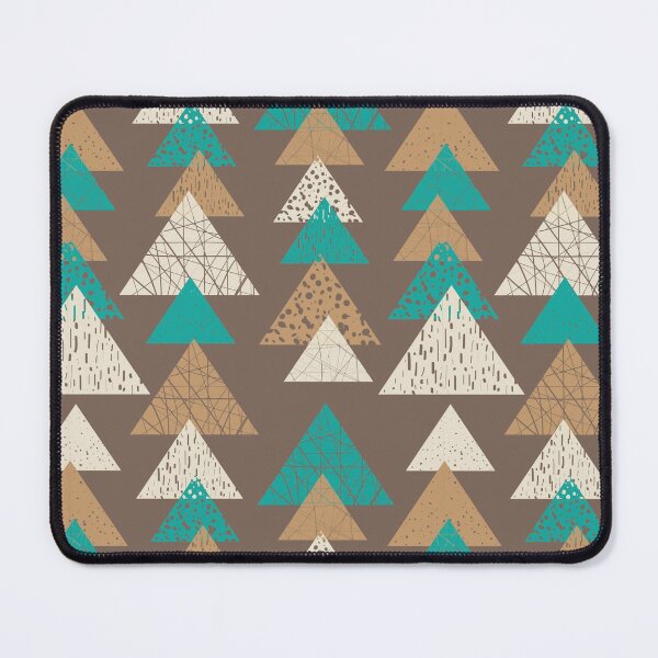 Item preview, Abstract brown and turquoise pattern of triangels designed and sold by izumaolya.