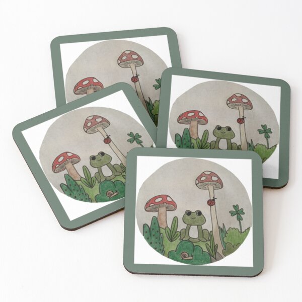 Item preview, Cottagecore frog and mushrooms   designed and sold by LifeWondering.