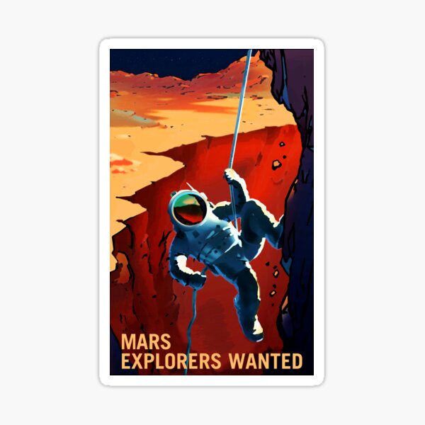 Vintage "Explorers Wanted" Mars Recruitment Sticker