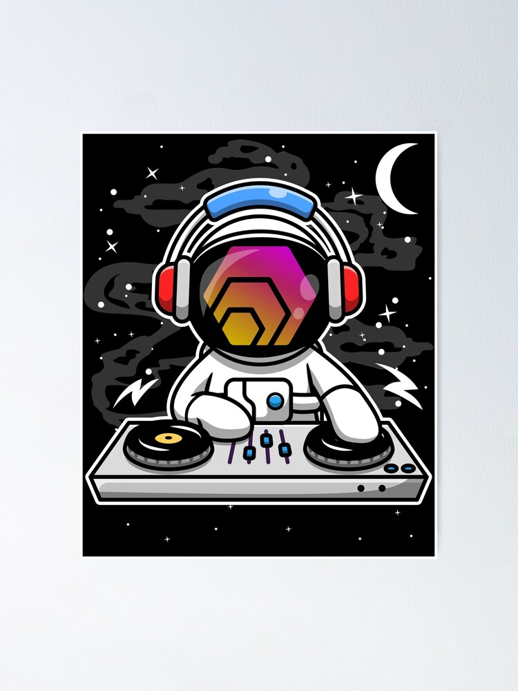 Astronaut DJ HEX Coin To The Moon Crypto Token Cryptocurrency