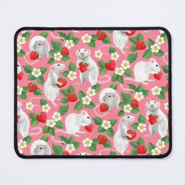 Item preview, Rats Love Strawberries on bright pink designed and sold by micklyn.