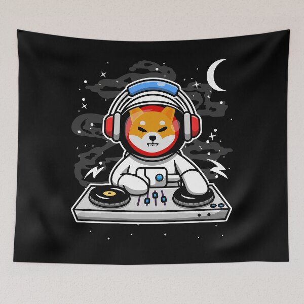 Item preview, Astronaut DJ Shiba Inu Shib Coin To The Moon Crypto Token Cryptocurrency Blockchain Wallet HODL designed and sold by AriellaGross.
