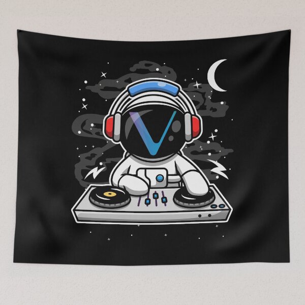 Item preview, Astronaut DJ Vechain VET Coin To The Moon Crypto Token Cryptocurrency Blockchain Wallet HODL designed and sold by AriellaGross.