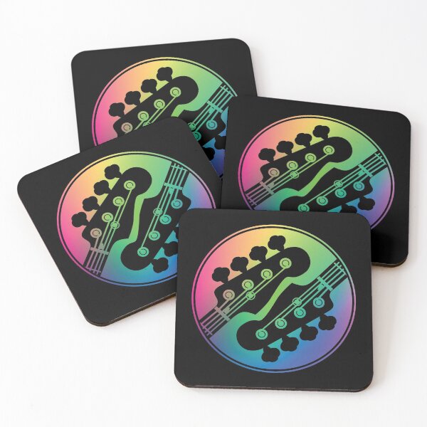 Item preview, Bass Guitar Headstock Circle Colorful Gradient Theme designed and sold by nightsworthy.