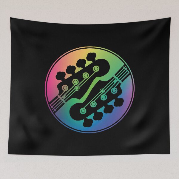 Item preview, Bass Guitar Headstock Circle Colorful Gradient Theme designed and sold by nightsworthy.