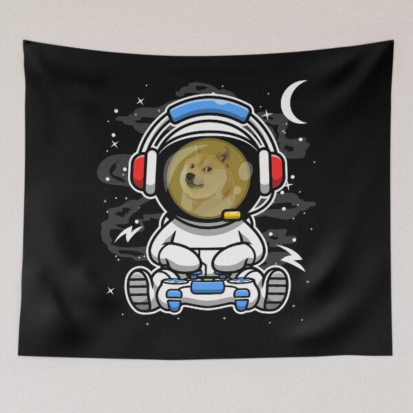 Item preview, Astronaut Gamer DogeCoin DOGE To The Moon Crypto Token Blockchain Cryptocurrency Wallet HODL designed and sold by JaxonBrown.