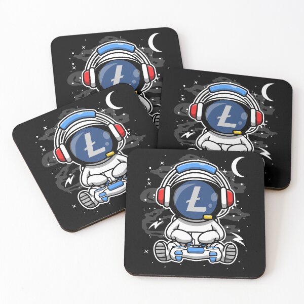 Item preview, Astronaut Gamer LiteCoin LTC To The Moon Crypto Token Blockchain Cryptocurrency Wallet HODL designed and sold by JaxonBrown.